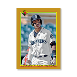 Julio Rodriguez 2020 Bowman Baseball 1990 Bowman Poster Gold Ed. # to 1- artbble-pos-20bwbb-2813-gold-s