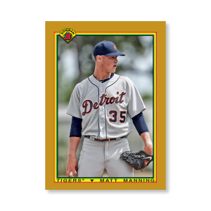 Matt Manning 2020 Bowman Baseball 1990 Bowman Poster Gold Ed. # to 1- artbble-pos-20bwbb-2814-gold-s