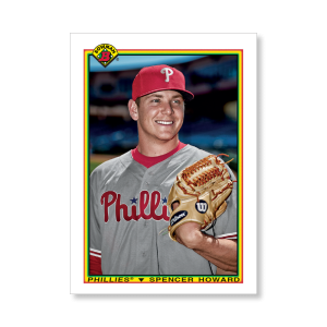 Spencer Howard 2020 Bowman Baseball 1990 Bowman Poster # to 99- artbble-pos-20bwbb-2826-s