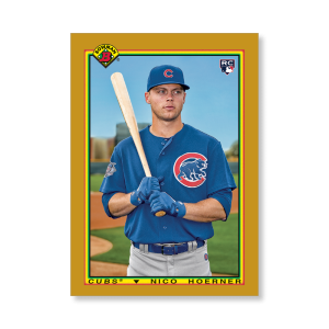 Nico Hoerner 2020 Bowman Baseball 1990 Bowman Poster Gold Ed. # to 1- artbble-pos-20bwbb-2835-gold-s