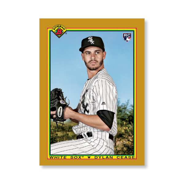 Dylan Cease 2020 Bowman Baseball 1990 Bowman Poster Gold Ed. # to 1- artbble-pos-20bwbb-2840-gold-s