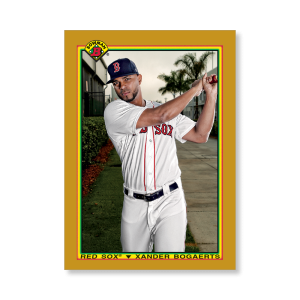 Xander Bogaerts 2020 Bowman Baseball 1990 Bowman Poster Gold Ed. # to 1- artbble-pos-20bwbb-2849-gold-s