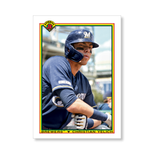 Christian Yelich 2020 Bowman Baseball 1990 Bowman Poster # to 99- artbble-pos-20bwbb-2850-s