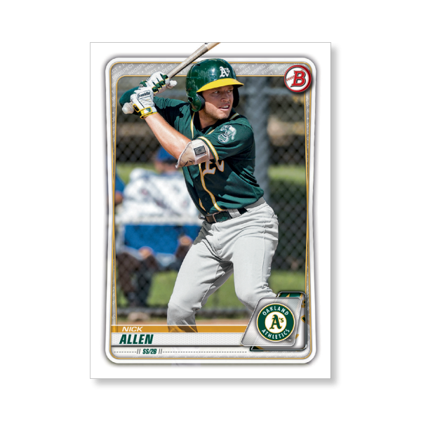 Nick Allen 2020 Bowman Baseball Paper Prospects Poster # to 99- artbble-pos-20bwbb-4008-s