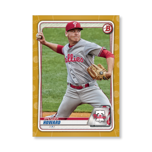 Spencer Howard 2020 Bowman Baseball Paper Prospects Poster Gold Ed. # to 1- artbble-pos-20bwbb-4012-gold-s