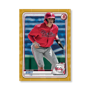 Bryson Stott 2020 Bowman Baseball Paper Prospects Poster Gold Ed. # to 1- artbble-pos-20bwbb-4013-gold-s