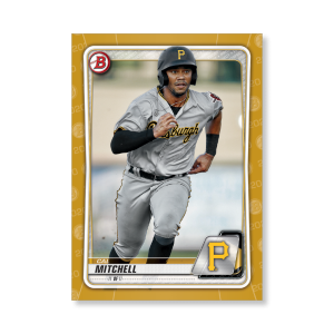 Cal Mitchell 2020 Bowman Baseball Paper Prospects Poster Gold Ed. # to 1- artbble-pos-20bwbb-4018-gold-s