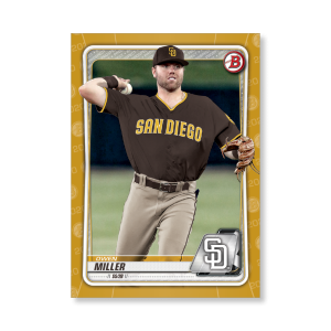Owen Miller 2020 Bowman Baseball Paper Prospects Poster Gold Ed. # to 1- artbble-pos-20bwbb-4022-gold-s