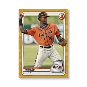 Marco Luciano 2020 Bowman Baseball Paper Prospects Poster Gold Ed. # to 1- artbble-pos-20bwbb-4025-gold-s