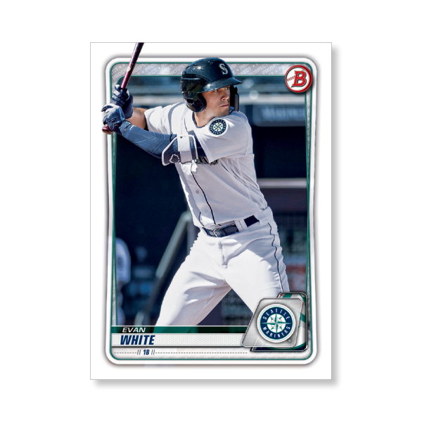 Evan White 2020 Bowman Baseball Paper Prospects Poster # to 99- artbble-pos-20bwbb-4030-s