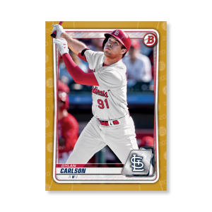Dylan Carlson 2020 Bowman Baseball Paper Prospects Poster Gold Ed. # to 1- artbble-pos-20bwbb-4031-gold-s