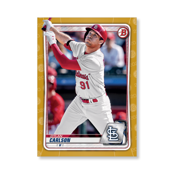 Dylan Carlson 2020 Bowman Baseball Paper Prospects Poster Gold Ed. # to 1- artbble-pos-20bwbb-4031-gold-s