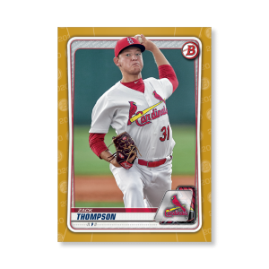 Zack Thompson 2020 Bowman Baseball Paper Prospects Poster Gold Ed. # to 1- artbble-pos-20bwbb-4034-gold-s