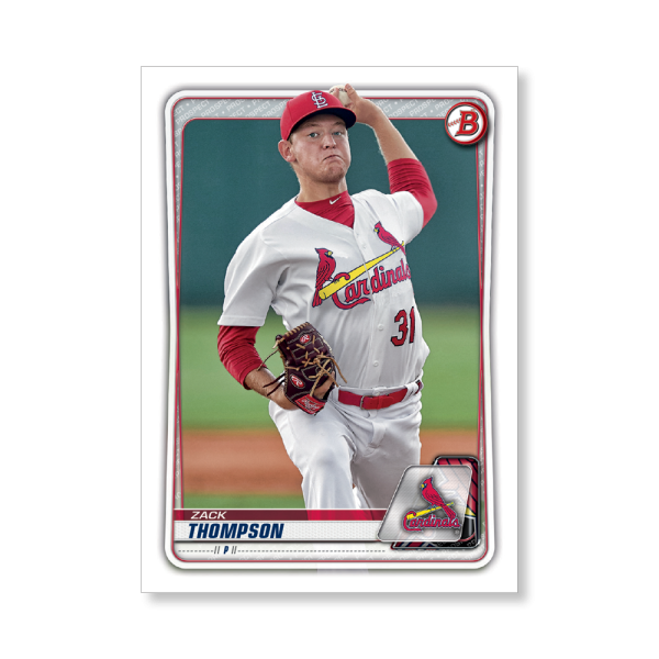 Zack Thompson 2020 Bowman Baseball Paper Prospects Poster # to 99- artbble-pos-20bwbb-4034-s