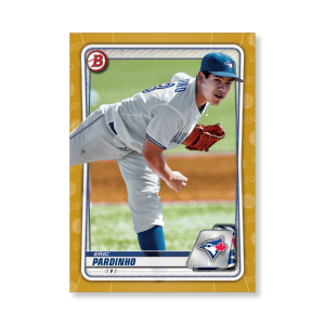 Eric Pardinho 2020 Bowman Baseball Paper Prospects Poster Gold Ed. # to 1- artbble-pos-20bwbb-4046-gold-s