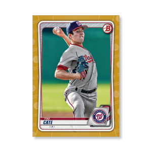 Tim Cate 2020 Bowman Baseball Paper Prospects Poster Gold Ed. # to 1- artbble-pos-20bwbb-4048-gold-s
