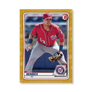 Drew Mendoza 2020 Bowman Baseball Paper Prospects Poster Gold Ed. # to 1- artbble-pos-20bwbb-4049-gold-s
