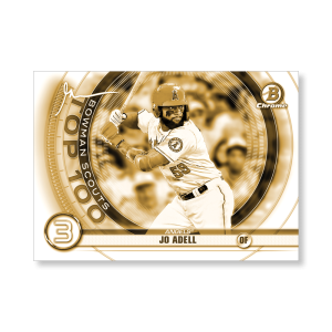 Jo Adell 2020 Bowman Baseball Bowman Scouts Top 100 Gary Vee Variation Poster Gold Ed. # to 1- artbble-pos-20bwbb-5203-gold-s