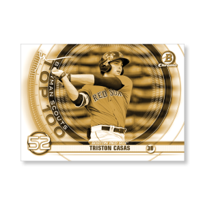 Triston Casas 2020 Bowman Baseball Bowman Scouts Top 100 Gary Vee Variation Poster Gold Ed. # to 1- artbble-pos-20bwbb-5212-gold-s