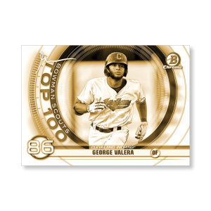 George Valera 2020 Bowman Baseball Bowman Scouts Top 100 Gary Vee Variation Poster Gold Ed. # to 1- artbble-pos-20bwbb-5214-gold-s