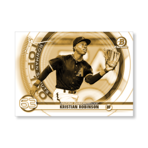 Kristian Robinson 2020 Bowman Baseball Bowman Scouts Top 100 Gary Vee Variation Poster Gold Ed. # to 1- artbble-pos-20bwbb-5215-gold-s