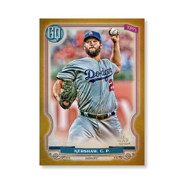Clayton Kershaw 2020 Gypsy Queen Base Card Poster Gold Ed. # to 1- artbble-pos-20gqbb-1008-gold-s