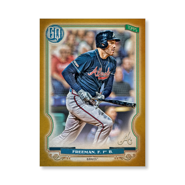 Freddie Freeman 2020 Gypsy Queen Base Card Poster Gold Ed. # to 1- artbble-pos-20gqbb-1060-gold-s