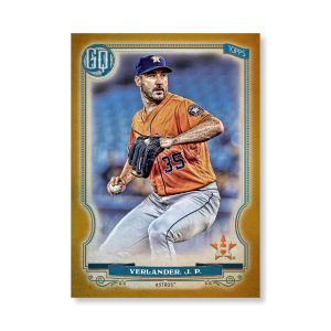 Justin Verlander 2020 Gypsy Queen Base Card Poster Gold Ed. # to 1- artbble-pos-20gqbb-1061-gold-s