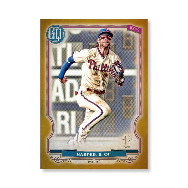 Bryce Harper 2020 Gypsy Queen Base Card Poster Gold Ed. # to 1- artbble-pos-20gqbb-1068-gold-s