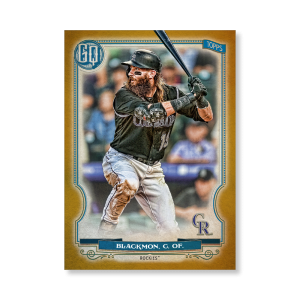 Charlie Blackmon 2020 Gypsy Queen Base Card Poster Gold Ed. # to 1- artbble-pos-20gqbb-1070-gold-s