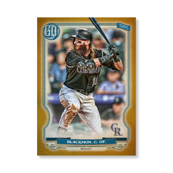 Charlie Blackmon 2020 Gypsy Queen Base Card Poster Gold Ed. # to 1- artbble-pos-20gqbb-1070-gold-s