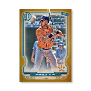 Michael Brantley 2020 Gypsy Queen Base Card Poster Gold Ed. # to 1- artbble-pos-20gqbb-1076-gold-s