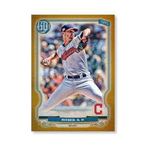 Shane Bieber 2020 Gypsy Queen Base Card Poster Gold Ed. # to 1- artbble-pos-20gqbb-1079-gold-s