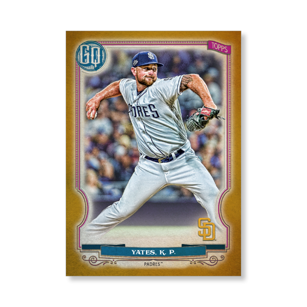 Kirby Yates 2020 Gypsy Queen Base Card Poster Gold Ed. # to 1- artbble-pos-20gqbb-1080-gold-s