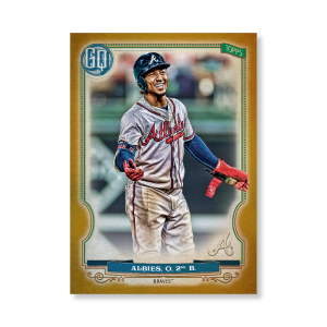 Ozzie Albies 2020 Gypsy Queen Base Card Poster Gold Ed. # to 1- artbble-pos-20gqbb-1091-gold-s