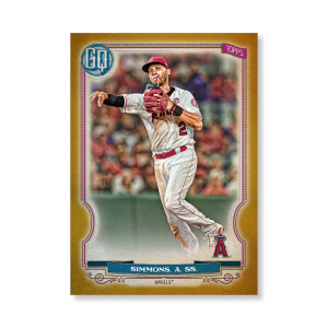 Andrelton Simmons 2020 Gypsy Queen Base Card Poster Gold Ed. # to 1- artbble-pos-20gqbb-1213-gold-s