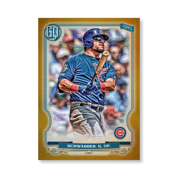 Kyle Schwarber 2020 Gypsy Queen Base Card Poster Gold Ed. # to 1- artbble-pos-20gqbb-1248-gold-s