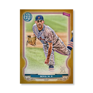Matthew Boyd 2020 Gypsy Queen Base Card Poster Gold Ed. # to 1- artbble-pos-20gqbb-1279-gold-s