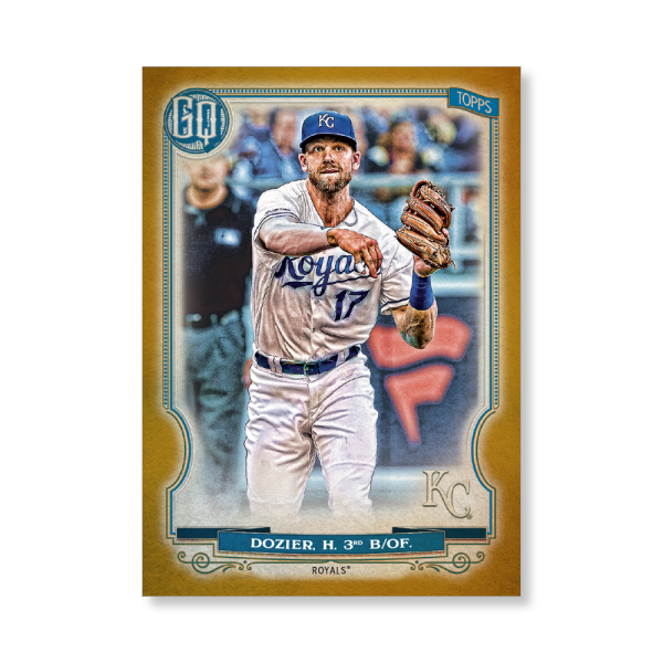 Hunter Dozier 2020 Gypsy Queen Base Card Poster Gold Ed. # to 1- artbble-pos-20gqbb-1287-gold-s