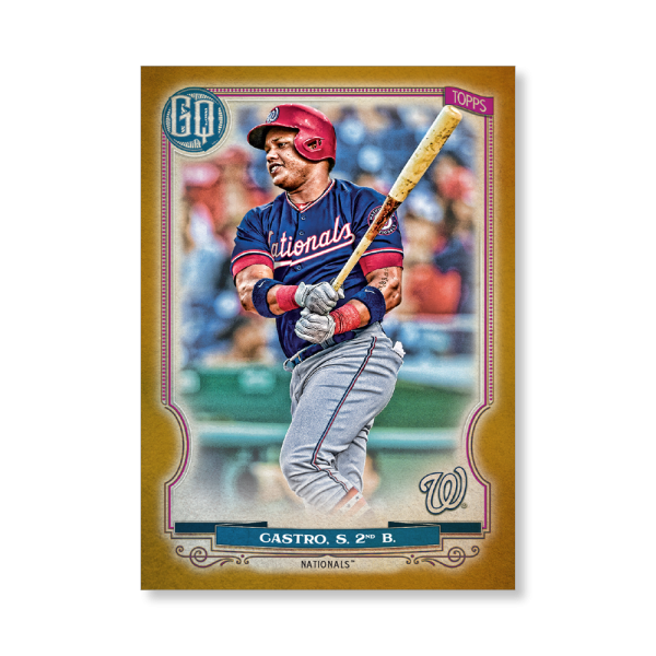 Starlin Castro 2020 Gypsy Queen Base Card Poster Gold Ed. # to 1- artbble-pos-20gqbb-1297-gold-s