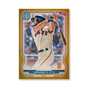 Evan Longoria 2020 Gypsy Queen Base Card Poster Gold Ed. # to 1- artbble-pos-20gqbb-1356-gold-s