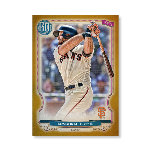 Evan Longoria 2020 Gypsy Queen Base Card Poster Gold Ed. # to 1- artbble-pos-20gqbb-1356-gold-s