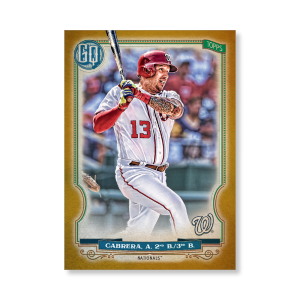 Asdrubal Cabrera 2020 Gypsy Queen Base Card Poster Gold Ed. # to 1- artbble-pos-20gqbb-1399-gold-s