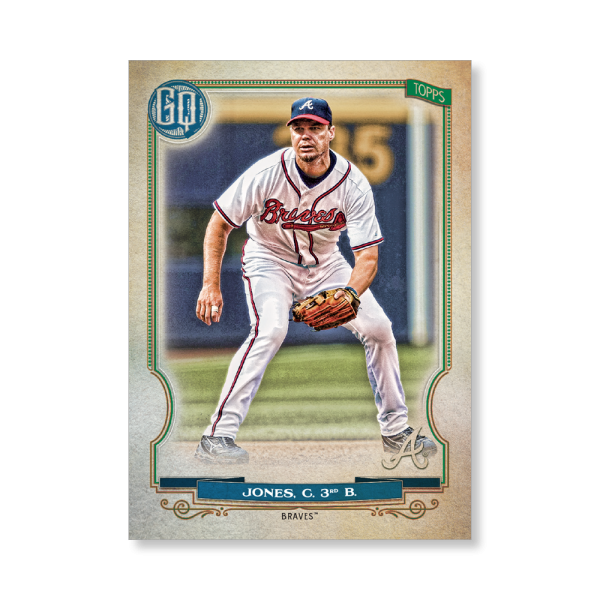 Chipper Jones 2020 Gypsy Queen Short Printed Base Card Poster # to 99- artbble-pos-20gqbb-2012-s