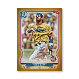 Sammy Sosa 2020 Gypsy Queen Short Printed Base Card Poster Gold Ed. # to 1- artbble-pos-20gqbb-2017-gold-s