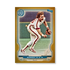 Mike Schmidt 2020 Gypsy Queen Short Printed Base Card Poster Gold Ed. # to 1- artbble-pos-20gqbb-2019-gold-s