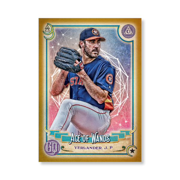 Justin Verlander 2020 Gypsy Queen Tarot of the Diamond Poster Gold Ed. # to 1- artbble-pos-20gqbb-2306-gold-s