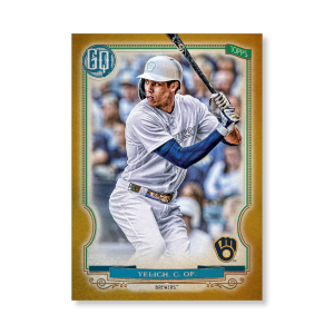 Christian Yelich 2020 Gypsy Queen Player Weekend Variation Poster Gold Ed. # to 1- artbble-pos-20gqbb-2616-gold-s