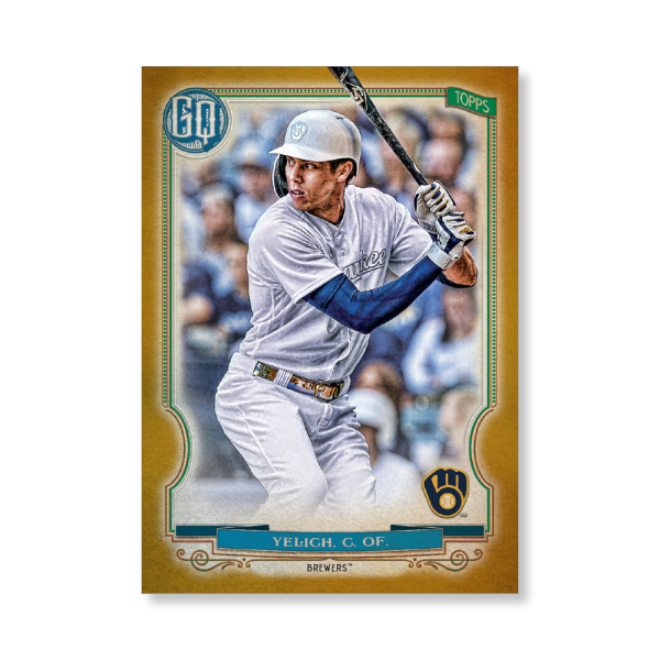 Christian Yelich 2020 Gypsy Queen Player Weekend Variation Poster Gold Ed. # to 1- artbble-pos-20gqbb-2616-gold-s