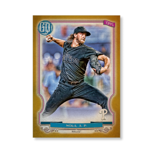 Aaron Nola 2020 Gypsy Queen Player Weekend Variation Poster Gold Ed. # to 1- artbble-pos-20gqbb-2621-gold-s